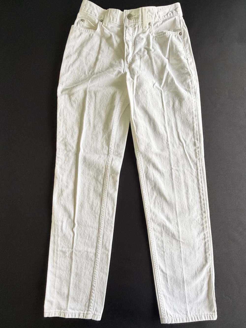 Lands' End White High Rise Straight Leg Jeans - Size 6 100% Cotton